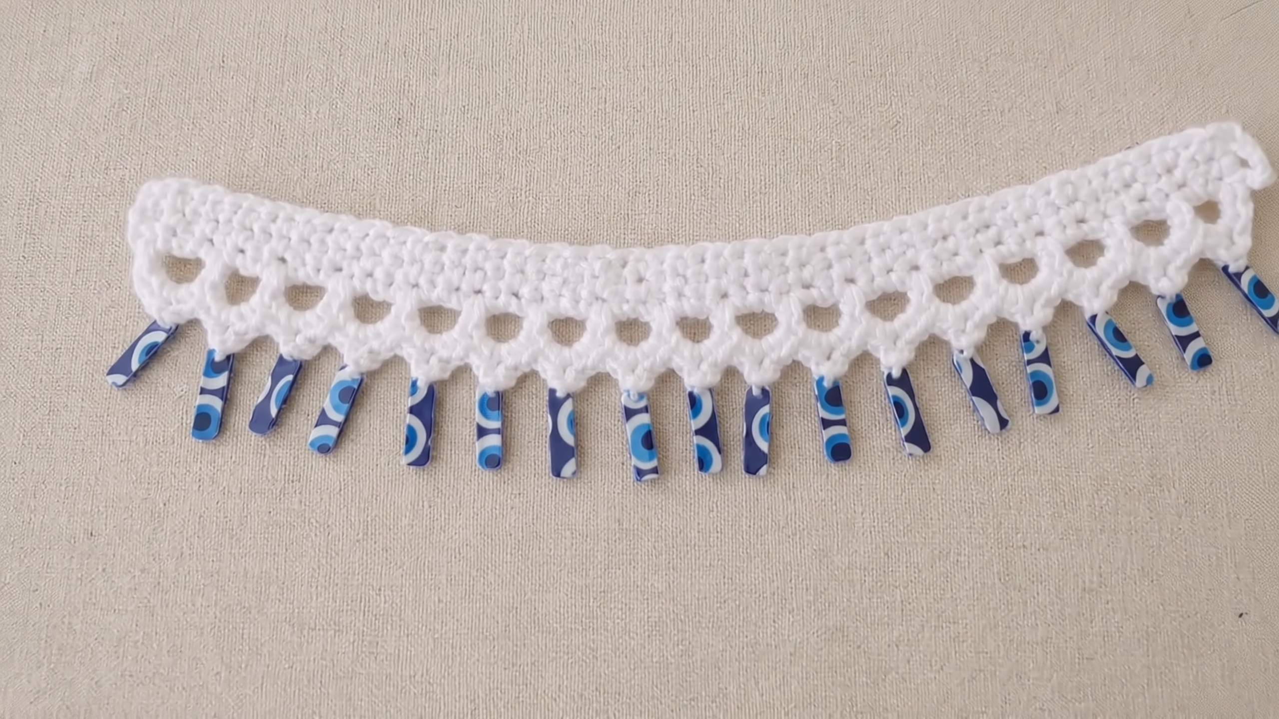 Free Crochet Evil Eye Anklet Pattern for Beginners