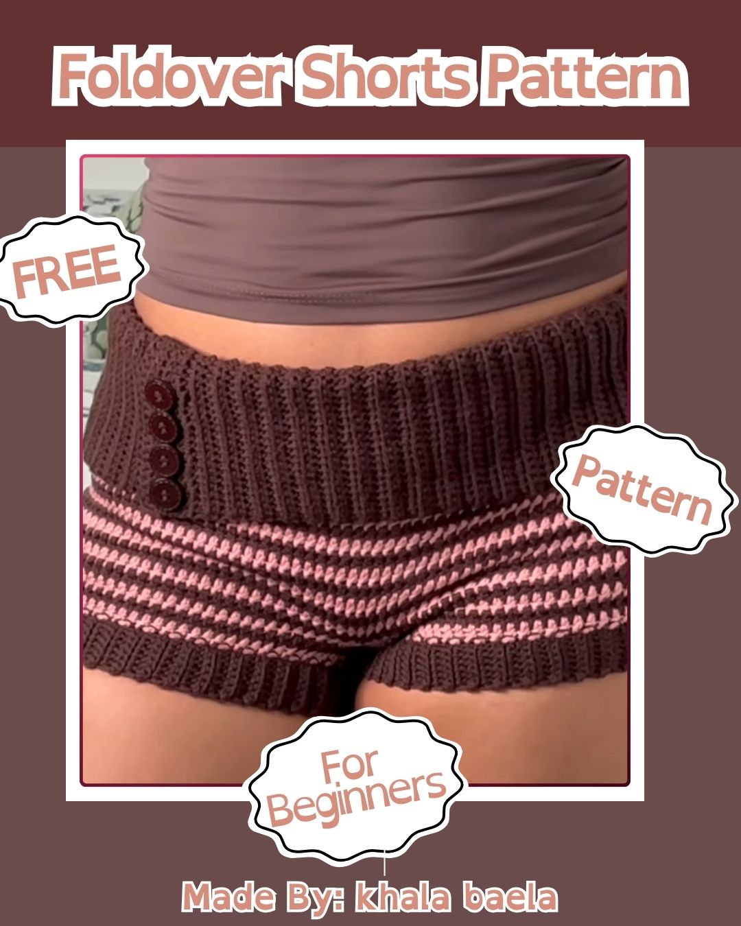 Free Crochet Foldover Shorts Pattern With Buttons