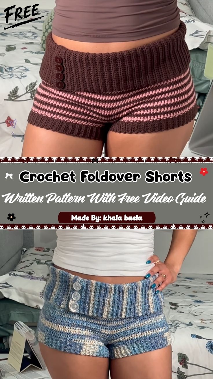 Free Crochet Foldover Shorts Pattern With Buttons