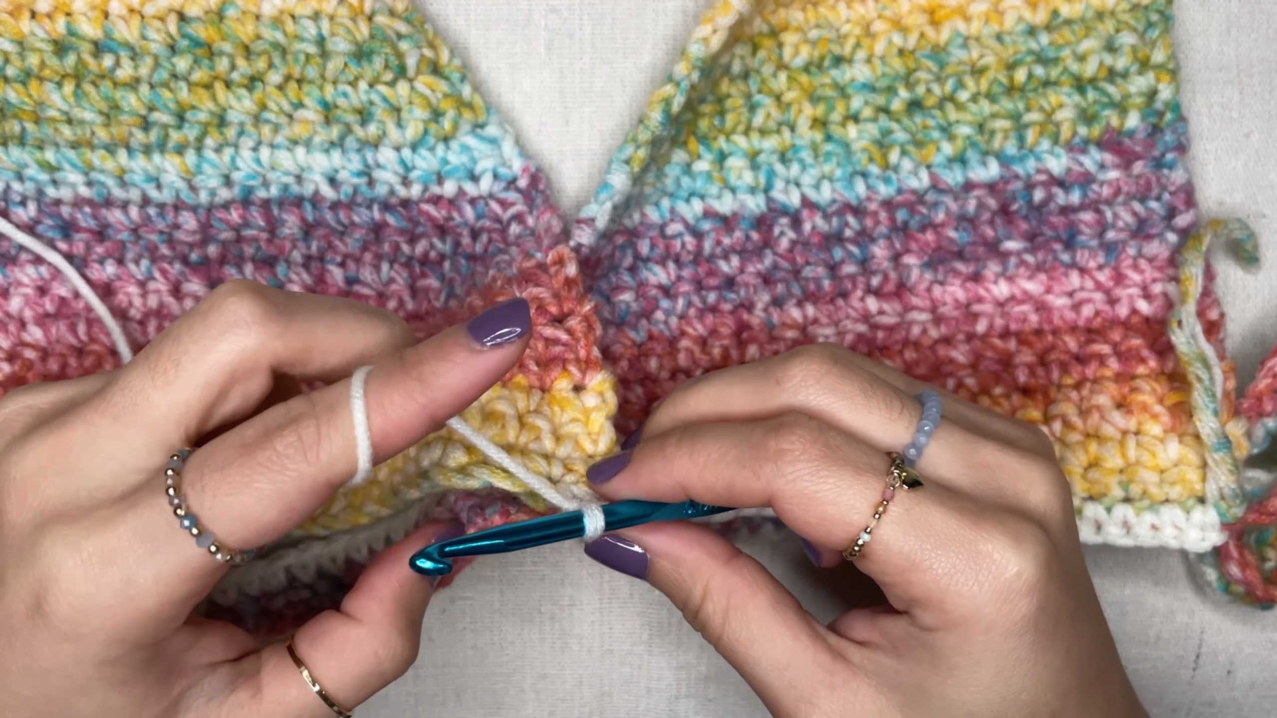 Free Crochet Fringe Top Pattern With Color Stripes