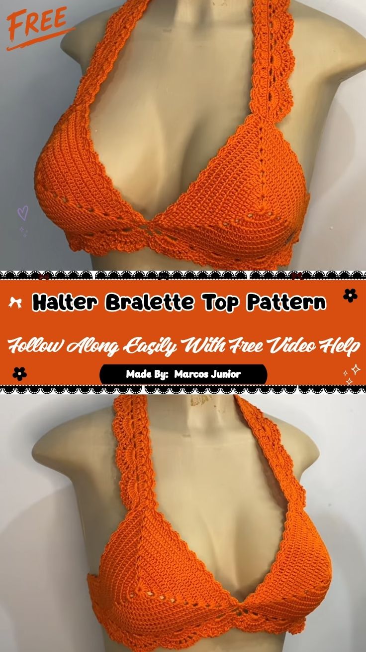 Free Crochet Halter Bralette Top Pattern for Beach Days