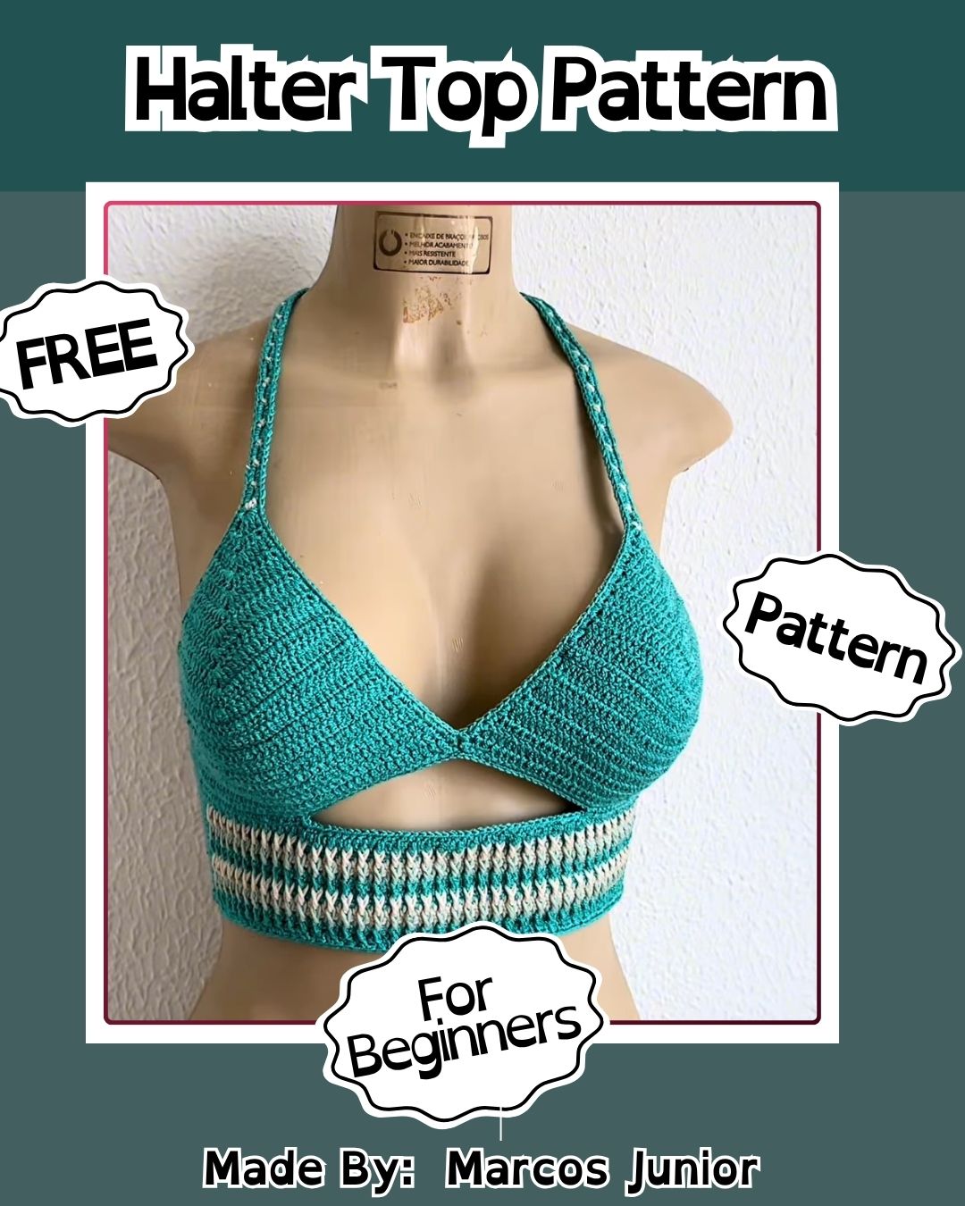 Free Crochet Halter Top Pattern with Cutout Waistband