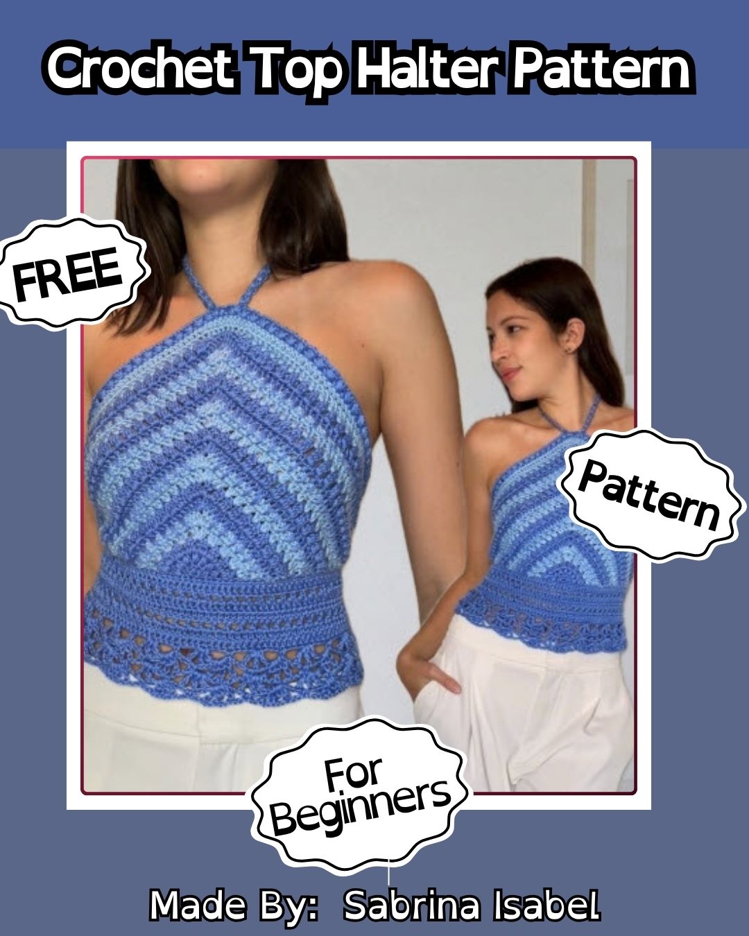 Free Crochet Top Halter Pattern for Corset Style
