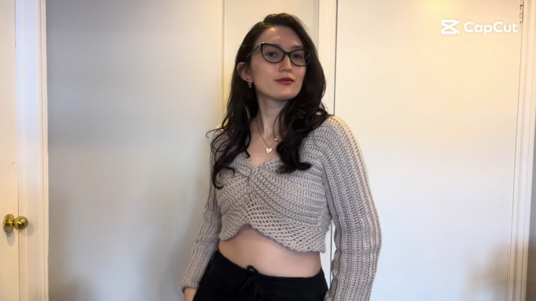 Crochet Top Sleeves Pattern with Modern Neckline