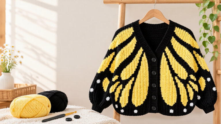 Whimsical Crochet Butterfly Cardigan Pattern for Spring Style