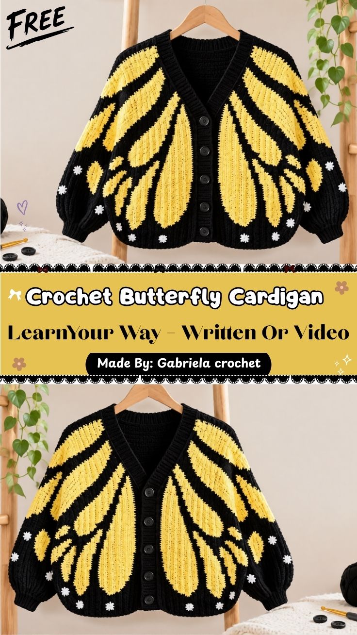 Whimsical Crochet Butterfly Cardigan Pattern for Spring Style