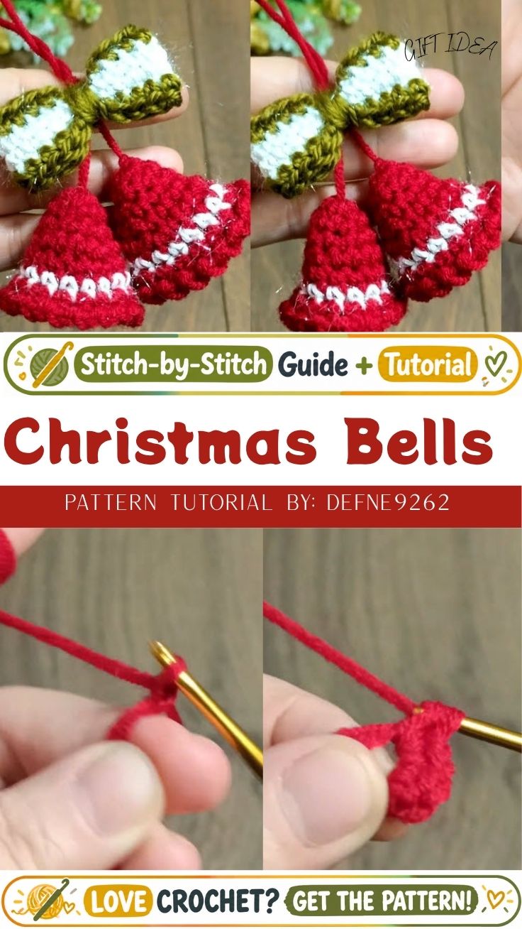Amazing Crochet Mini Christmas Bells Pattern at Home