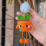 Crochet Baby Planter Keychain With a Tulip (2)