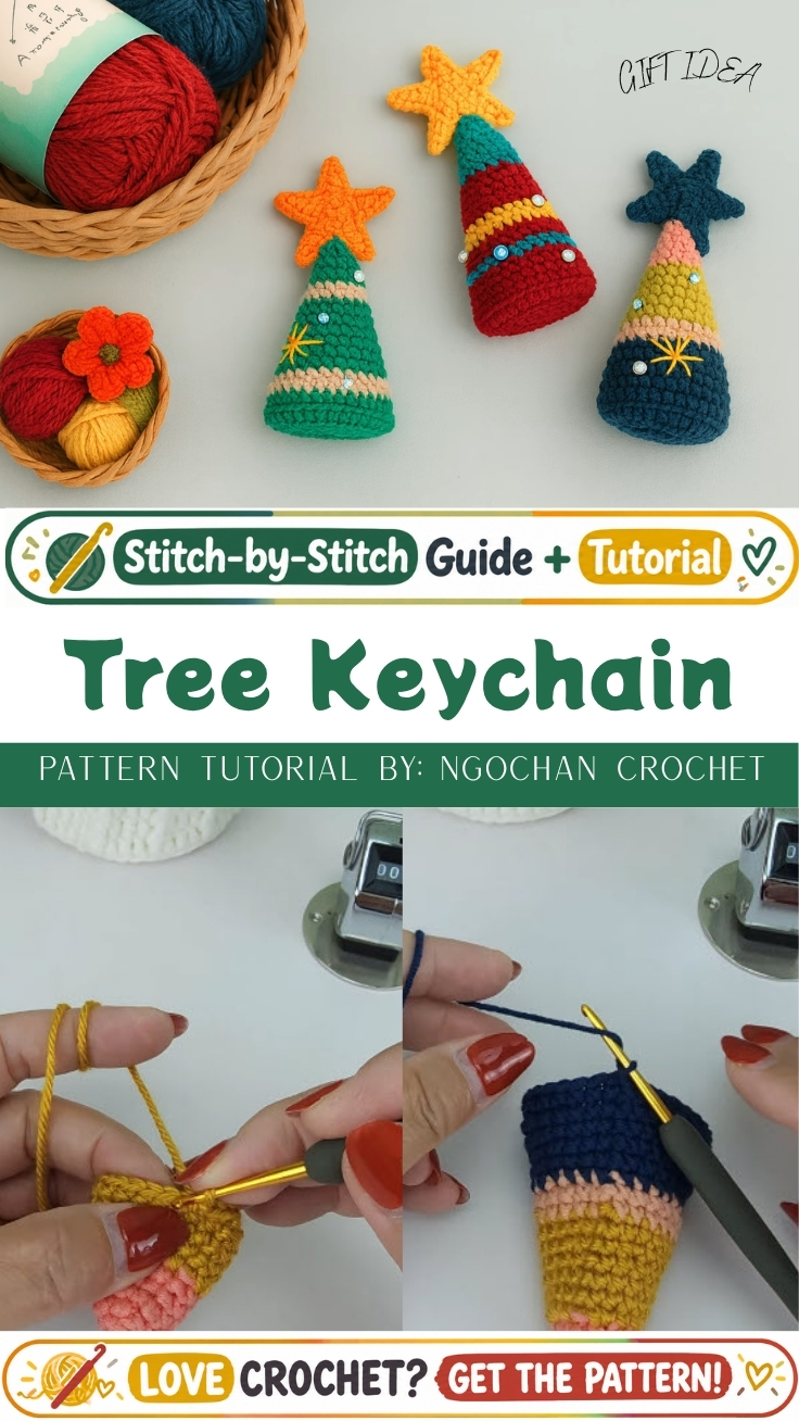 Crochet Brings Festive Tree Keychain Pattern for Fun Decor