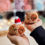 Crochet Capybara Plushie With a Santa Hat