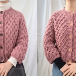 Crochet Double-Sided Cardigan Pattern showing reversible stitch pattern