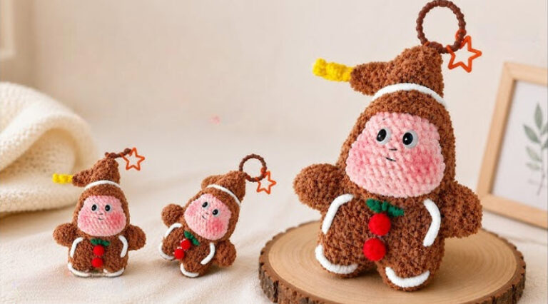 Crochet Gingerbread Twinkle Star Pattern for Holiday Decor