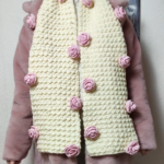 Crochet Rose Scarf Pattern with draped and styled