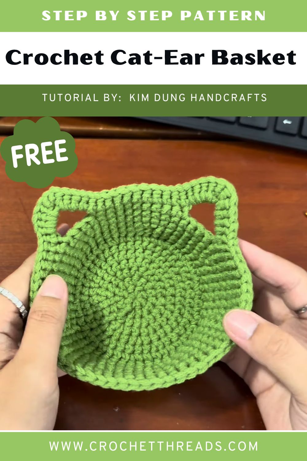 Cute Crochet Cat-Ear Basket Pattern for Special Outfits