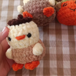 Fluffy Crochet Acorn Chick for Autumn Decor
