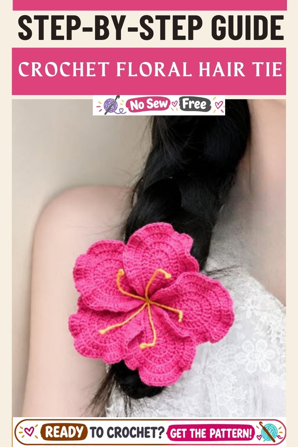 Free Crochet Floral Hair Tie Pattern for a Trendy