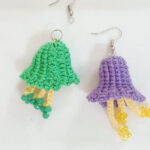 Handmade Crochet Flower Earrings Pattern with floral pendant design