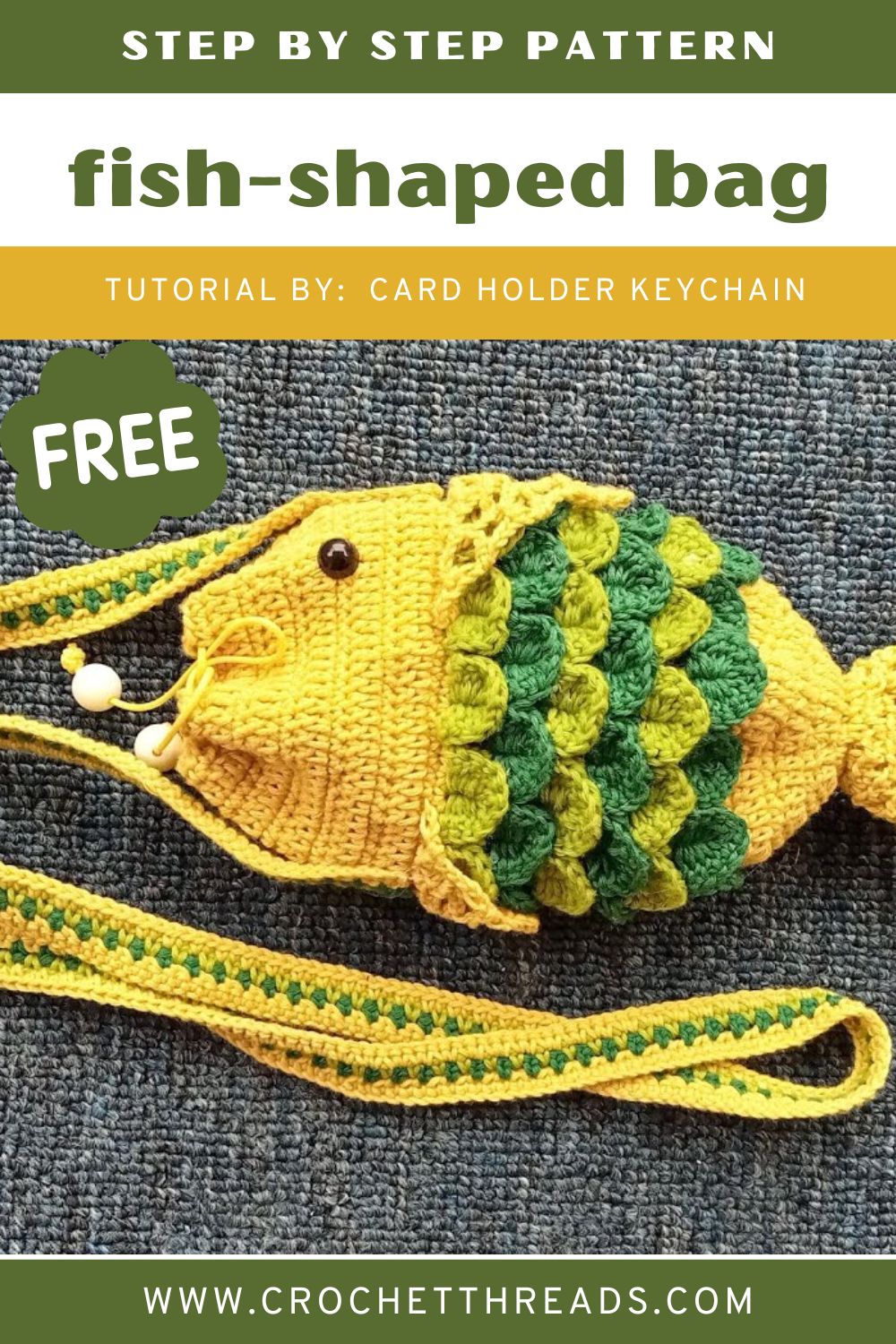 How to Crochet a fish-shaped bag Pattern for kids