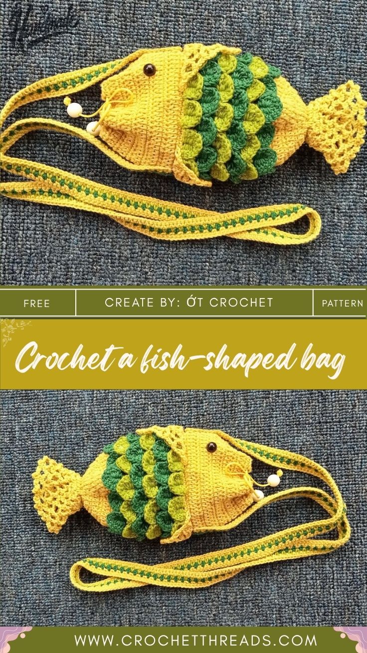 How to Crochet a fish-shaped bag Pattern for kids