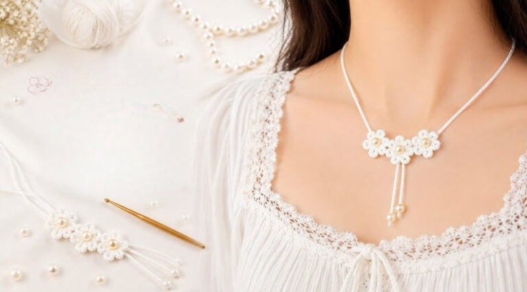 Simple Crochet Flower Necklace Pattern for a Fresh Look