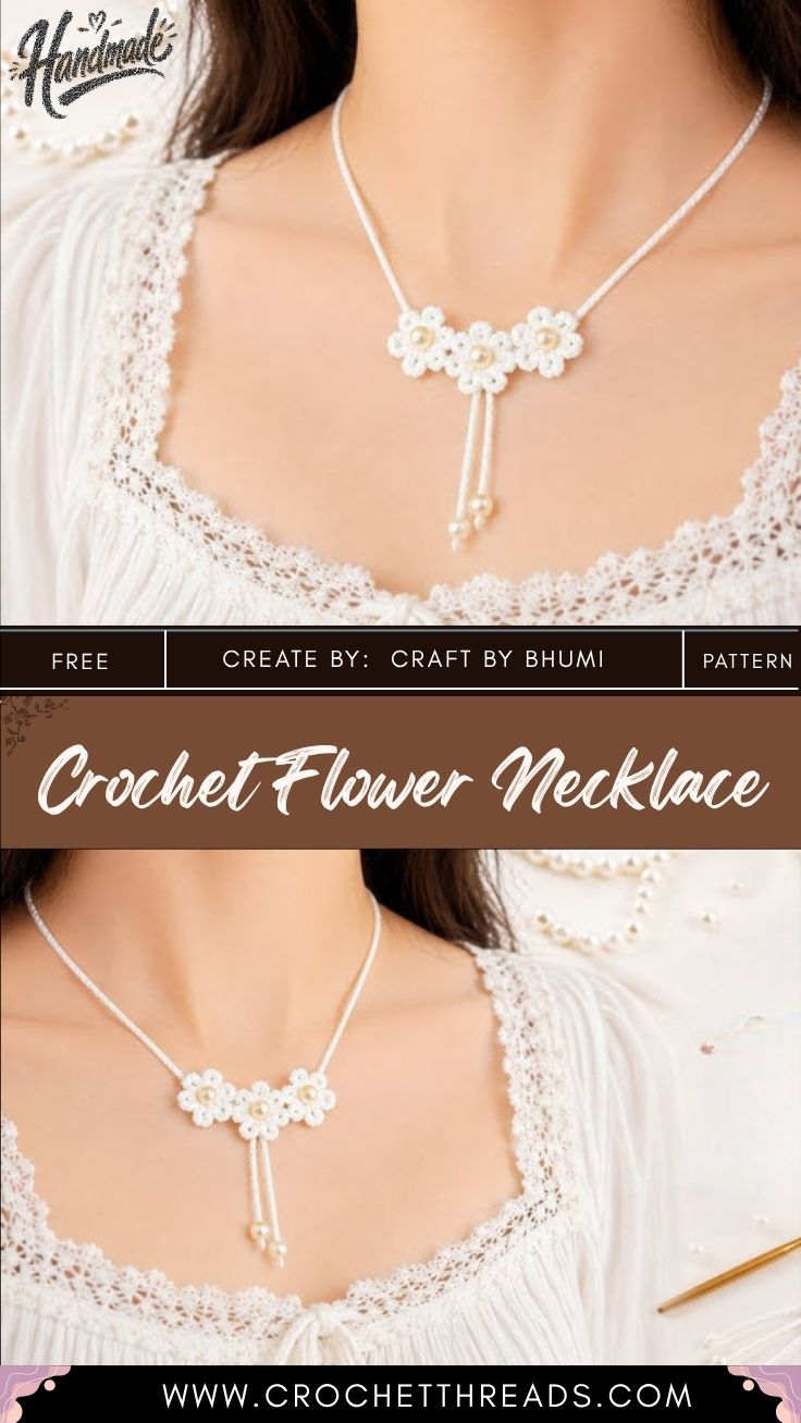 Simple Crochet Flower Necklace Pattern for a Fresh Look