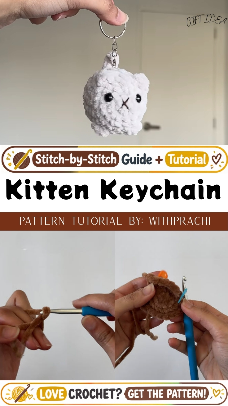 Sweet Crochet Kitten Keychain Amigurumi Pattern
