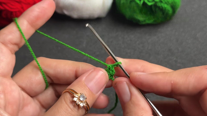 Trimming yarn tail on finished crochet star charm