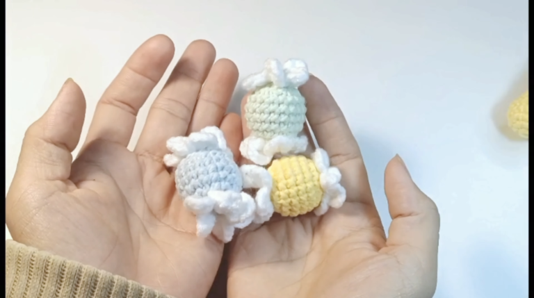 Crochet Candy Pattern With Frilly Wrapper Ends