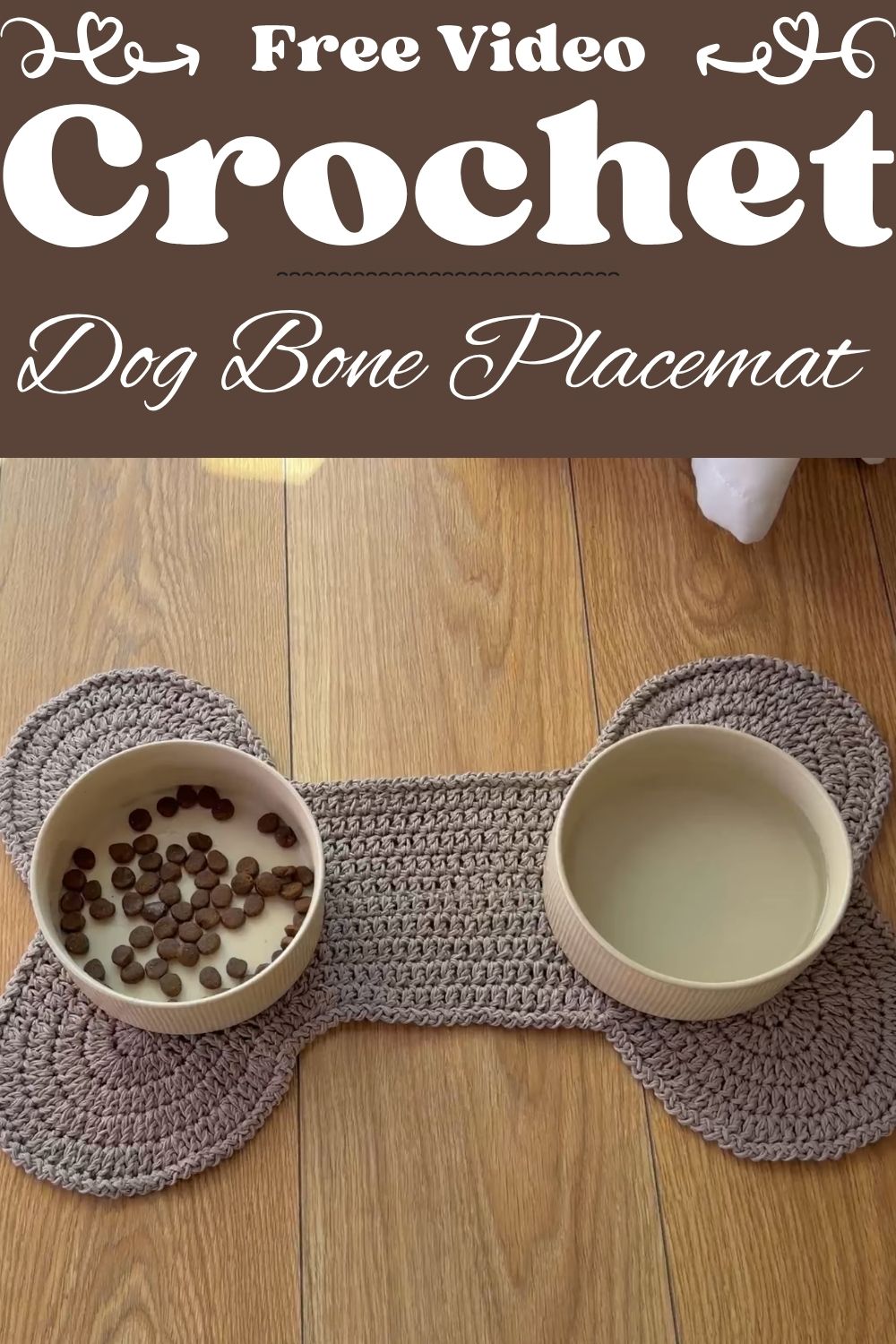 Crochet Dog Bone Placemat Pattern for Pet Feeding Spots