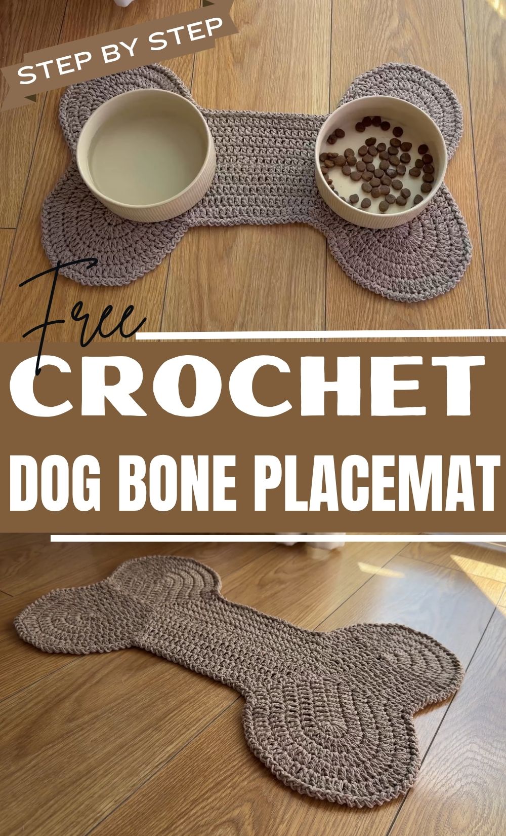Crochet Dog Bone Placemat Pattern for Pet Feeding Spots
