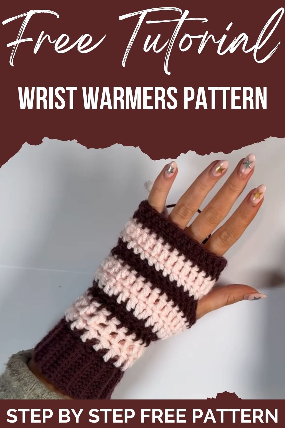 Finished crochet wrist warmers pattern with frilly ruffle cuffs