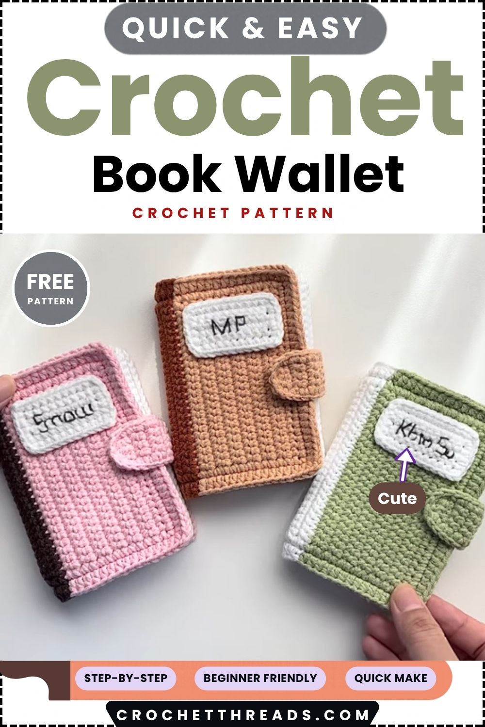 Mini Crochet Book Wallet Pattern for Everyday Cards